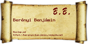 Berényi Benjámin névjegykártya
