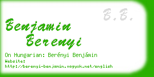 benjamin berenyi business card