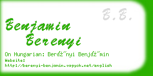 benjamin berenyi business card